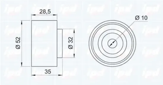 Umlenk-/Führungsrolle, Zahnriemen IPD 15-0555 Bild Umlenk-/Führungsrolle, Zahnriemen IPD 15-0555