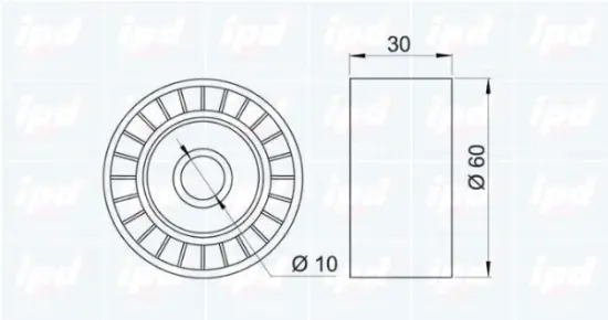 Umlenk-/Führungsrolle, Keilrippenriemen IPD 15-0741 Bild Umlenk-/Führungsrolle, Keilrippenriemen IPD 15-0741