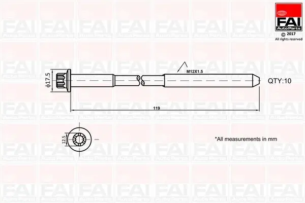 Zylinderkopfschraubensatz FAI AutoParts B1401