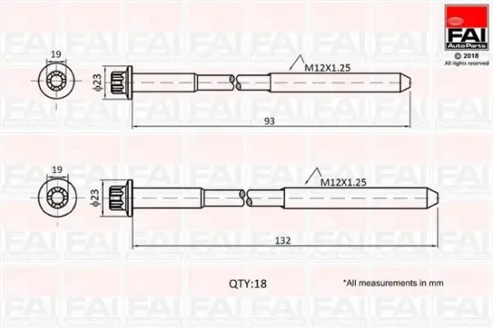 Zylinderkopfschraubensatz FAI AutoParts B2201 Bild Zylinderkopfschraubensatz FAI AutoParts B2201