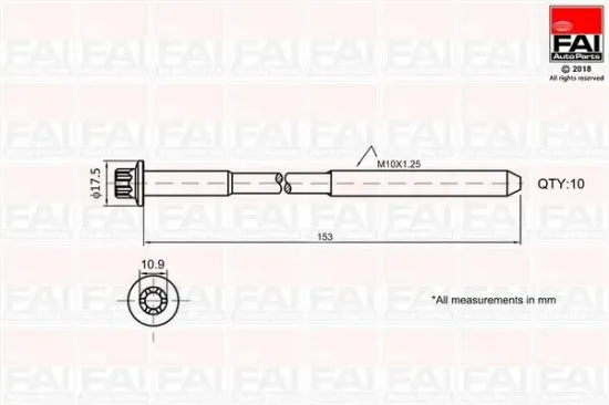 Zylinderkopfschraubensatz FAI AutoParts B701 Bild Zylinderkopfschraubensatz FAI AutoParts B701