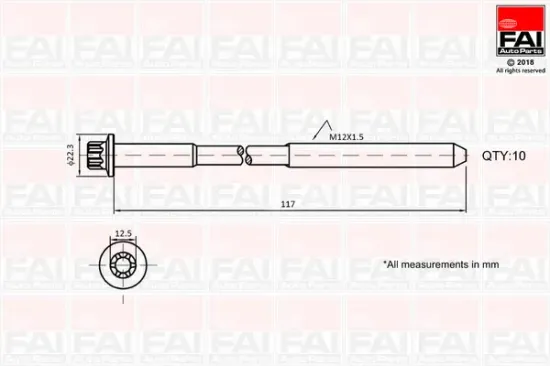 Zylinderkopfschraubensatz FAI AutoParts B1018 Bild Zylinderkopfschraubensatz FAI AutoParts B1018