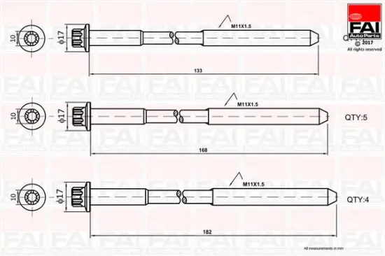 Zylinderkopfschraubensatz FAI AutoParts B1058 Bild Zylinderkopfschraubensatz FAI AutoParts B1058