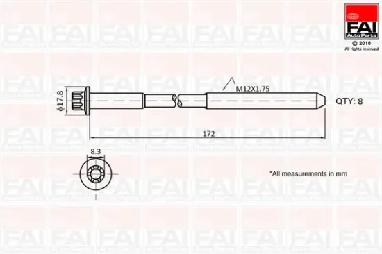 Zylinderkopfschraubensatz FAI AutoParts B1060 Bild Zylinderkopfschraubensatz FAI AutoParts B1060
