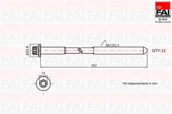 Zylinderkopfschraubensatz FAI AutoParts B1137 Bild Zylinderkopfschraubensatz FAI AutoParts B1137