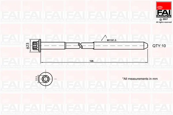 Zylinderkopfschraubensatz FAI AutoParts B1139