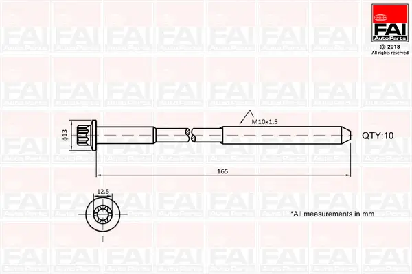 Zylinderkopfschraubensatz FAI AutoParts B1465