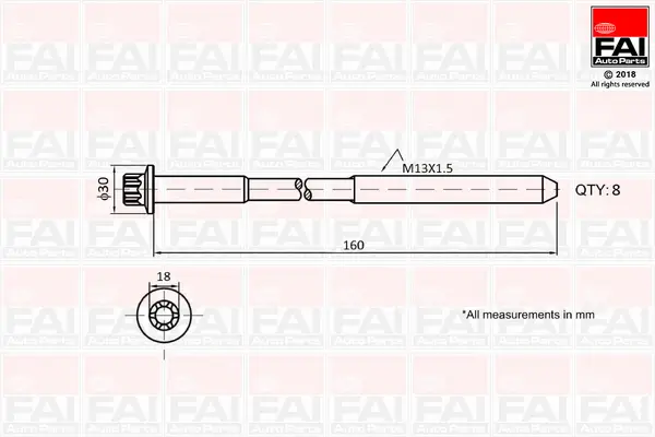 Zylinderkopfschraubensatz FAI AutoParts B1616
