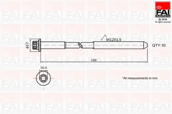 Zylinderkopfschraubensatz FAI AutoParts B1756 Bild Zylinderkopfschraubensatz FAI AutoParts B1756