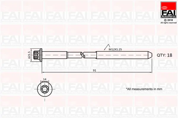 Zylinderkopfschraubensatz FAI AutoParts B2101