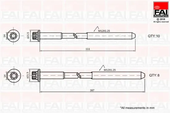 Zylinderkopfschraubensatz FAI AutoParts B2124 Bild Zylinderkopfschraubensatz FAI AutoParts B2124