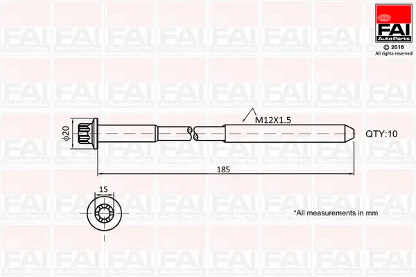 Zylinderkopfschraubensatz FAI AutoParts B2129