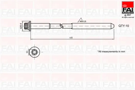 Zylinderkopfschraubensatz FAI AutoParts B292 Bild Zylinderkopfschraubensatz FAI AutoParts B292