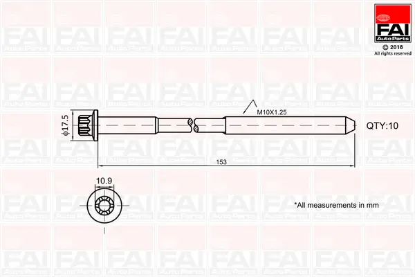 Zylinderkopfschraubensatz FAI AutoParts B701