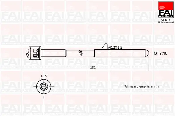 Zylinderkopfschraubensatz FAI AutoParts B896