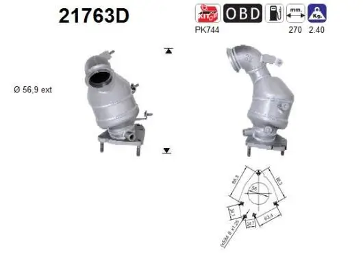 Katalysator vorne AS 21763D