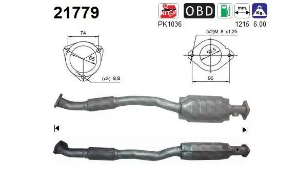 Katalysator hinten AS 21779