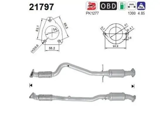 Katalysator hinten AS 21797 Bild Katalysator hinten AS 21797