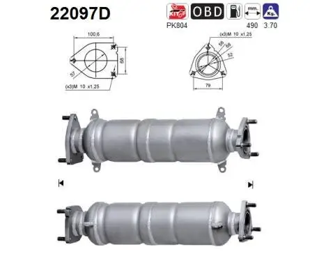 Katalysator hinten AS 22097D Bild Katalysator hinten AS 22097D