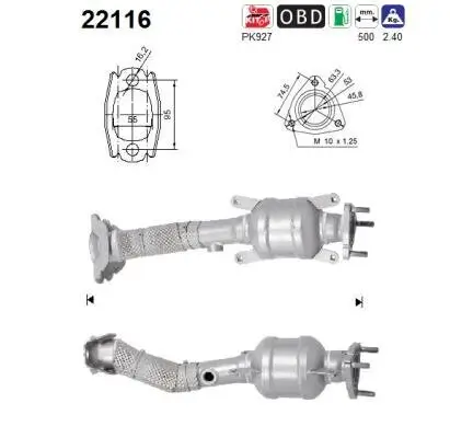 Katalysator hinten AS 22116 Bild Katalysator hinten AS 22116