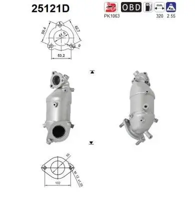 Katalysator vorne AS 25121D Bild Katalysator vorne AS 25121D