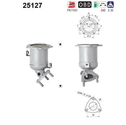 Katalysator vorne AS 25127 Bild Katalysator vorne AS 25127