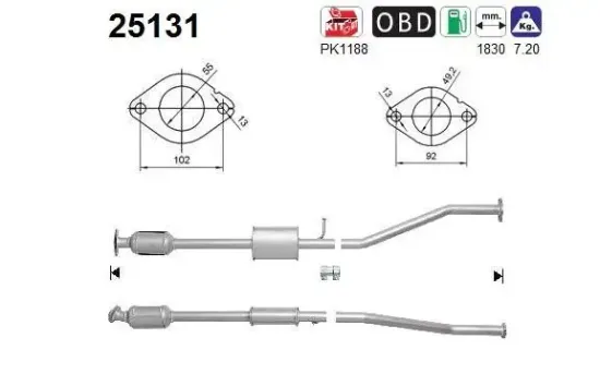 Katalysator hinten AS 25131 Bild Katalysator hinten AS 25131
