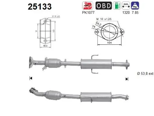 Katalysator hinten AS 25133 Bild Katalysator hinten AS 25133