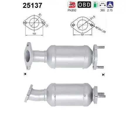 Katalysator hinten AS 25137