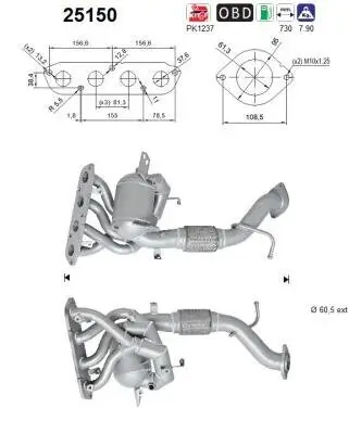Katalysator vorne vorne AS 25150