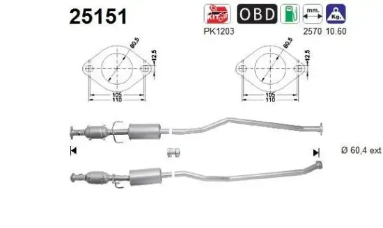 Katalysator hinten hinten AS 25151 Bild Katalysator hinten hinten AS 25151