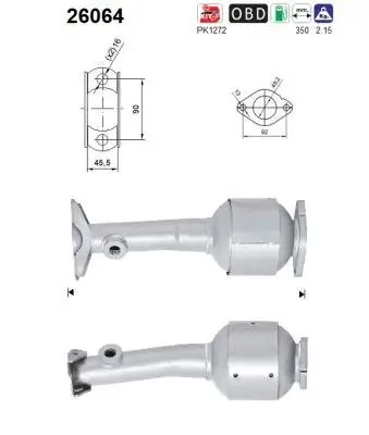Katalysator vorne AS 26064 Bild Katalysator vorne AS 26064