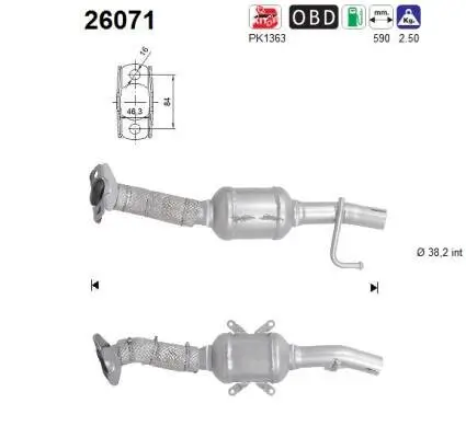 Katalysator hinten AS 26071 Bild Katalysator hinten AS 26071