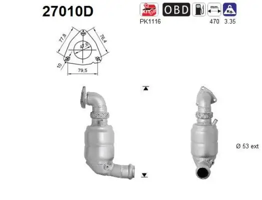 Katalysator links AS 27010D