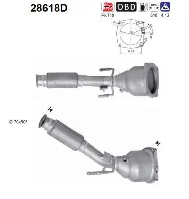 Katalysator hinten AS 28618D