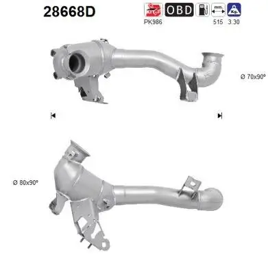 Katalysator vorne AS 28668D