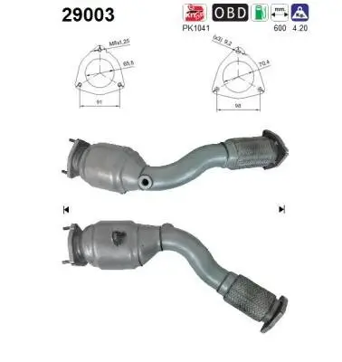 Katalysator vorne rechts AS 29003