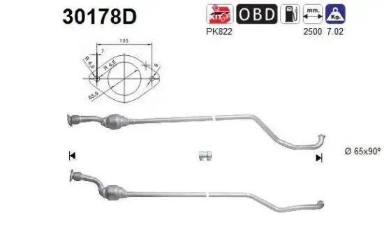 Katalysator hinten AS 30178D Bild Katalysator hinten AS 30178D