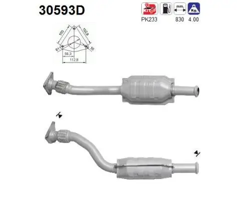 Katalysator hinten AS 30593D