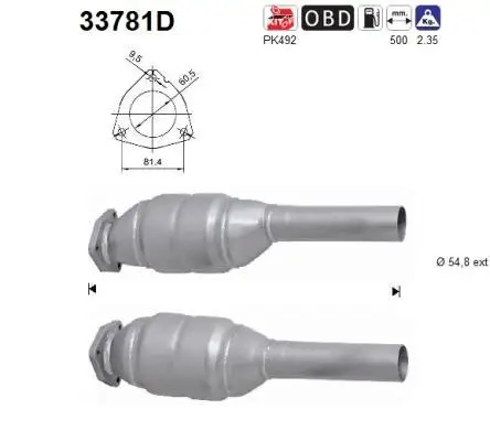 Katalysator AS 33781D Bild Katalysator AS 33781D