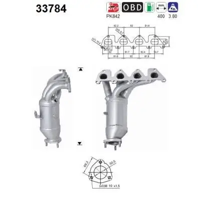 Katalysator vorne AS 33784 Bild Katalysator vorne AS 33784