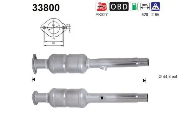Katalysator hinten AS 33800