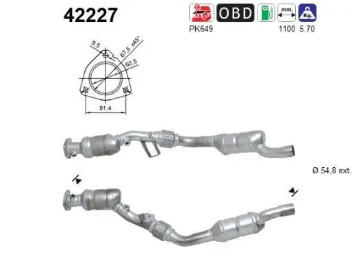 Katalysator rechts AS 42227