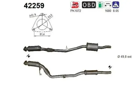 Katalysator links AS 42259 Bild Katalysator links AS 42259