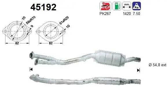 Katalysator links AS 45192