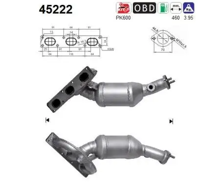Katalysator hinten AS 45222