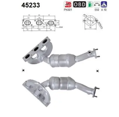 Katalysator hinten AS 45233 Bild Katalysator hinten AS 45233