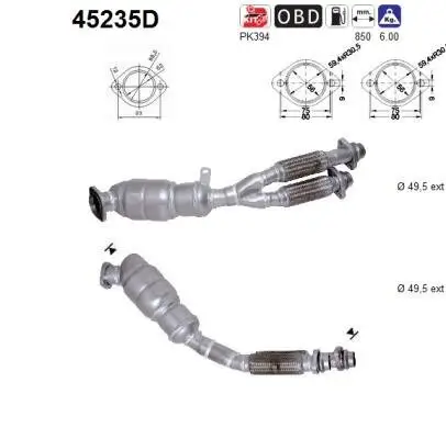 Katalysator vorne AS 45235D