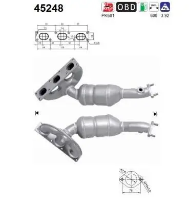Katalysator hinten AS 45248