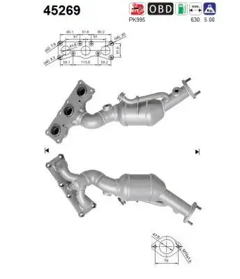 Katalysator hinten AS 45269